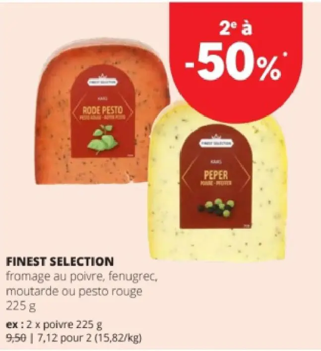 Offre: Fromage au poivre, fenugrec, moutarde ou pesto rouge