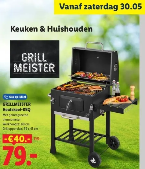 Aanbieding: Grillmeister Houtskool-BBQ
