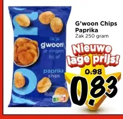 Aanbieding: G'woon Chips Paprika
