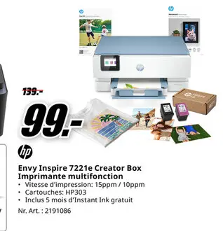 Offre: Envy Inspire 7221e Creator Box Imprimante multifonction