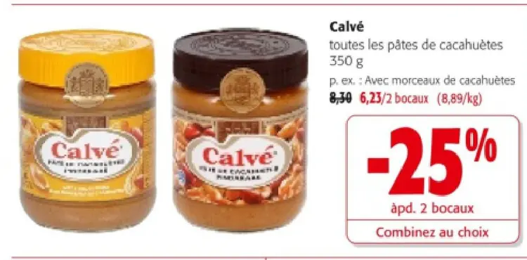 Offre: toutes les pâtes de cacahuètes
