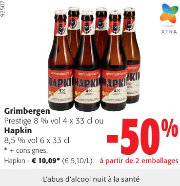 Offre: Grimbergen Prestige ou Hapkin 8,5%