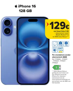 Aanbieding: iPhone 16 128 GB