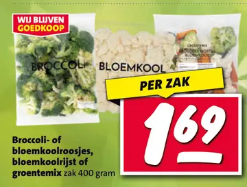 Aanbieding: Broccoli- of bloemkoolroosjes, bloemkoolrijst of groentemix