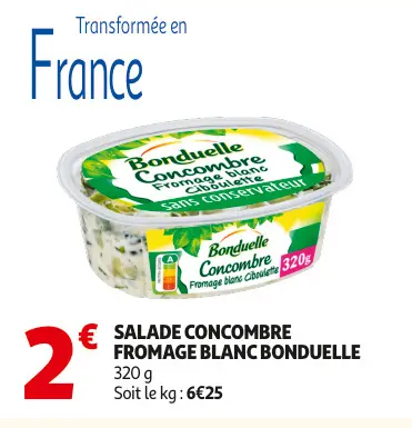 Offre: Salade concombre fromage blanc