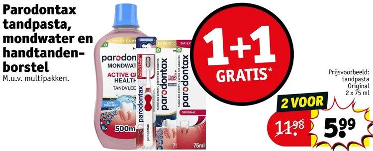 Aanbieding: Tandpasta, mondwater en handtandenborstel