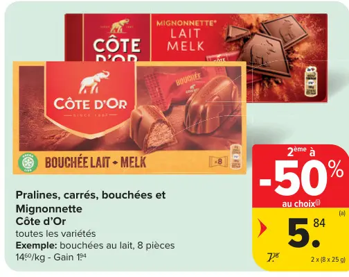 Offre: Pralines, carrés, bouchées et Mignonnette