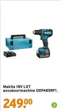 Aanbieding: Makita 18V LXT accuboormachine DDF485RF1