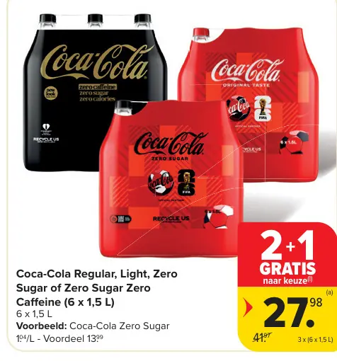 Promotie: Coca-Cola Regular, Light, Zero Sugar of Zero
