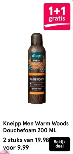 Aanbieding: Kneipp Men Warm Woods Douchefoam