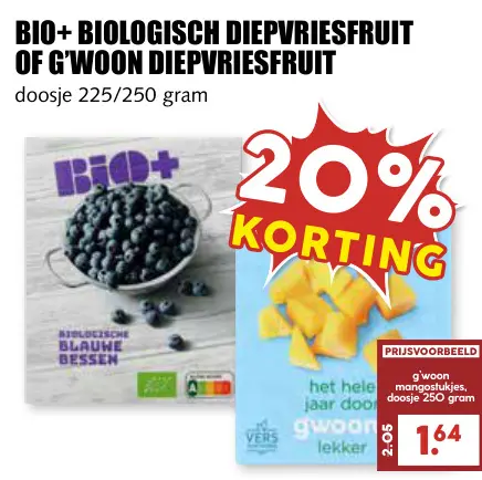 Aanbieding: Biologisch diepvriesfruit of g'woon diepvriesfruit