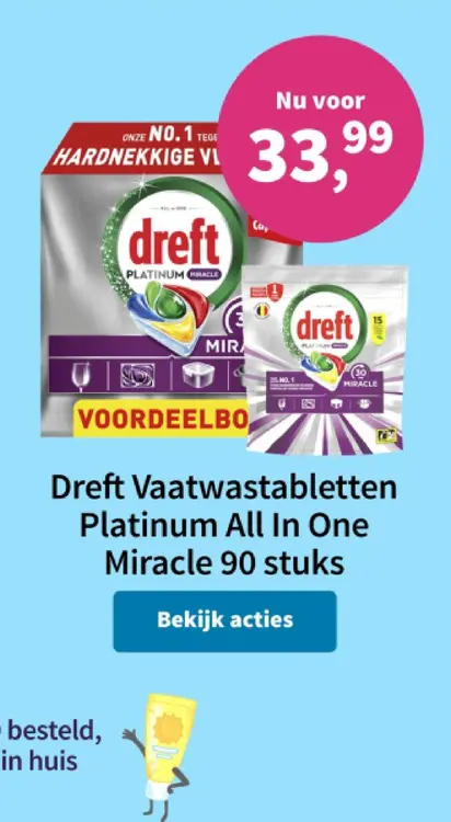 Promotie: Dreft Vaatwastabletten Platinum All In One Miracle