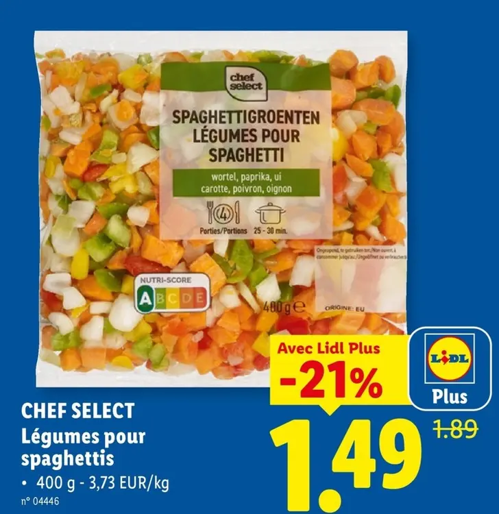 Offre: Légumes pour spaghettis