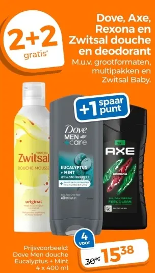 Aanbieding: Dove, Axe, Rexona en Zwitsal douche en deoderant