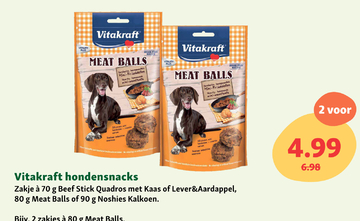 Aanbieding: Vitakraft hondensnacks Meat Balls