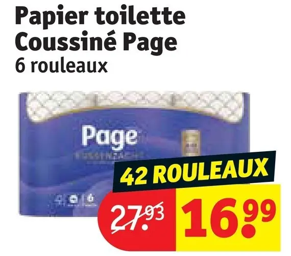 Offre: Papier toilette Coussiné