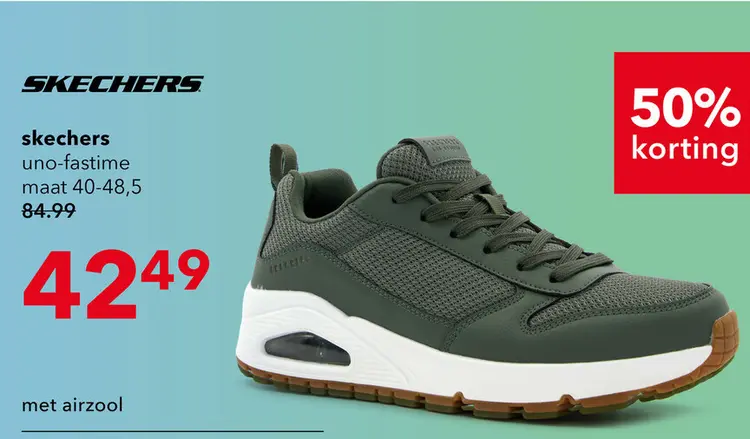 Aanbieding: Skechers Uno - Fastime heren sneakers groen