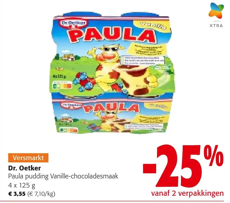 Aanbieding: Paula pudding Vanille-chocoladesmaak