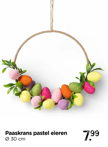 Aanbieding: Paaskrans pastel eieren