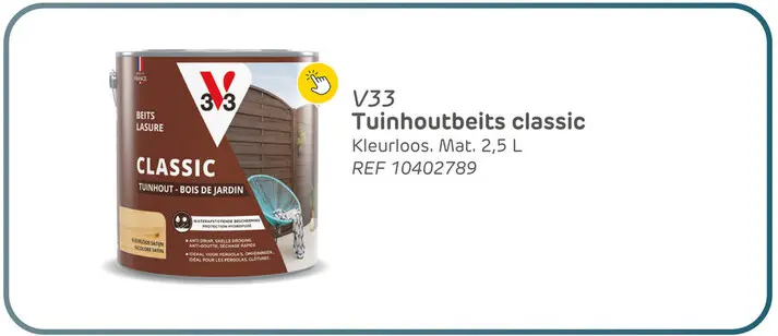 Aanbieding: V33 tuinhout classic beits kleurloos 2,5l
