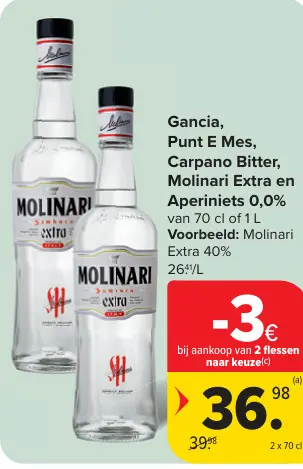 Promotie: Gancia, Punt E Mes, Carpano Bitter, Molinari Extra en Aperiniets 0,0%