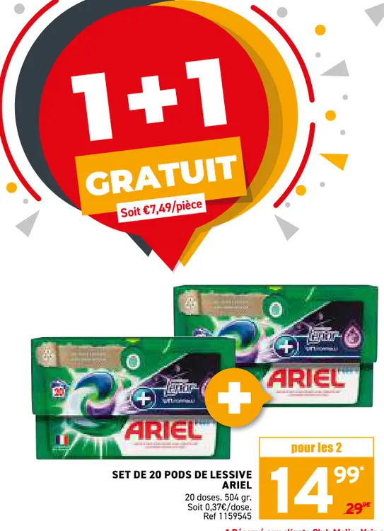 Offre: Set de 20 pods de lessive