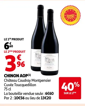Promotie: CHINON AOP Château Coudray Montpensier Cuvée 