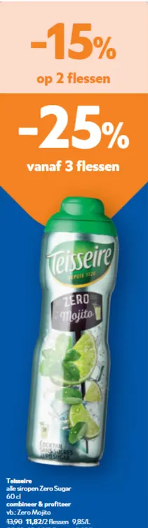 Promotie: Teisseire alle siropen Zero Sugar