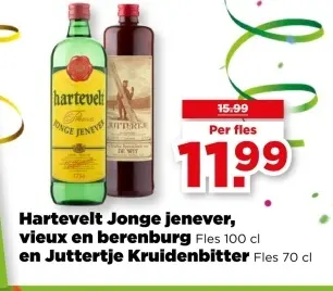 Aanbieding: Hartevelt Jonge jenever, vieux en berenburg en Juttertje kruidenbitter