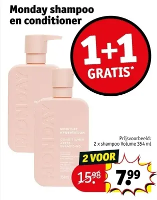 Promotie: Monday shampoo en conditioner