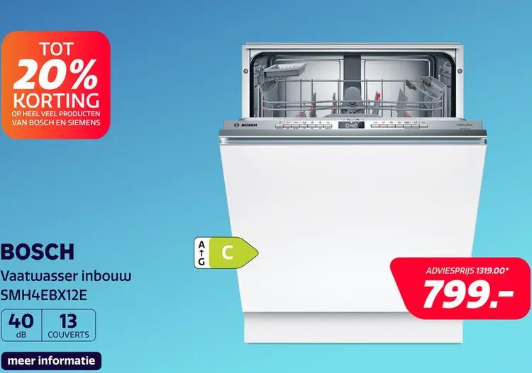 Aanbieding: Bosch SMH4EBX12E Serie 4 EXCLUSIV