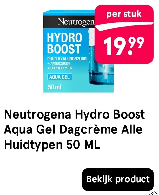 Aanbieding: Hydro Boost Aqua Gel Dagcrème Alle Huidtypen