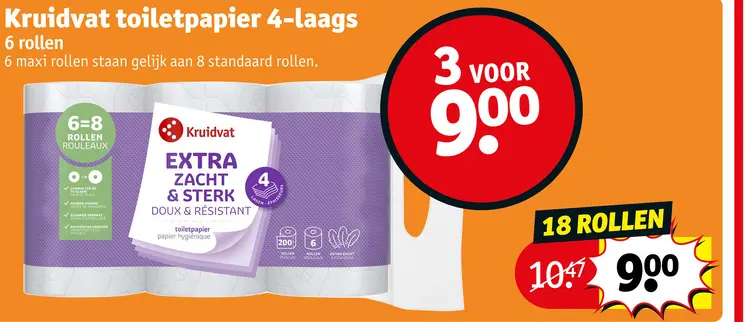 Promotie: Toiletpapier 4-laags