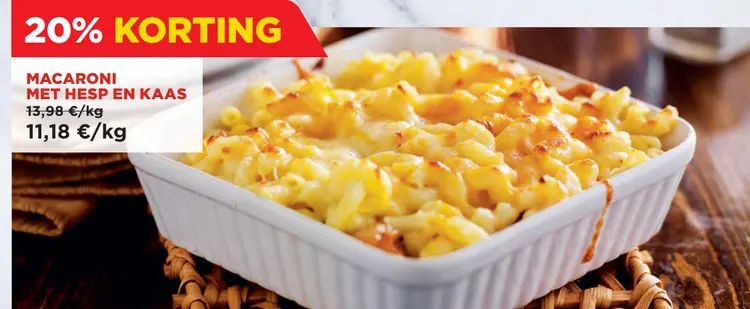Promotie: Macaroni met hesp en kaas