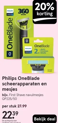 Aanbieding: Philips OneBlade scheerapparaten en mesjes