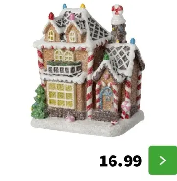 Aanbieding: Gingerbread House kerstdorpminiatuur