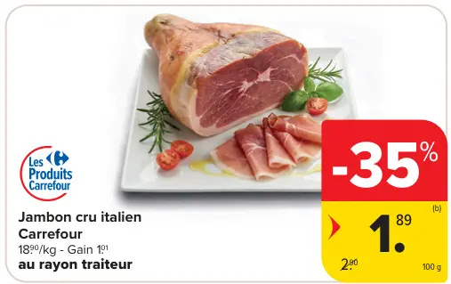 Offre: Jambon cru italien