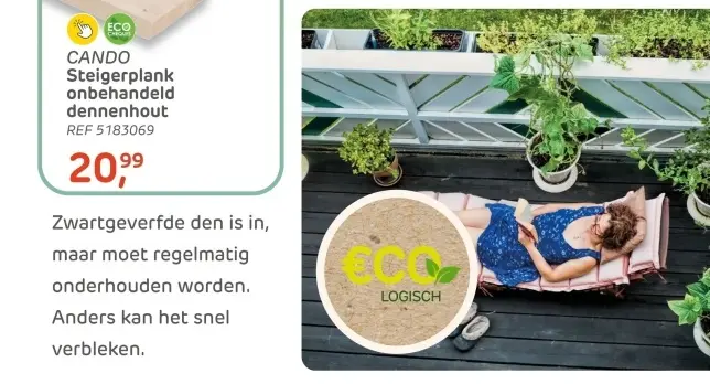 Aanbieding: Steigerplank onbehandeld dennenhout