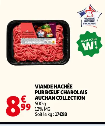 Promotie: Viande hachée pur bœuf Charolais