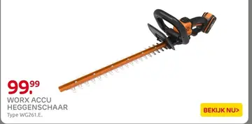 Aanbieding: Worx accu heggenschaar