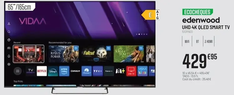 Offre: Edenwood UHD 4K QLED SMART TV