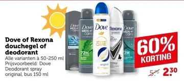 Aanbieding: Dove of Rexona douchegel of deodorant
