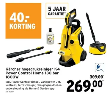 Aanbieding: Kärcher hogedrukreiniger K4 Power Control Home
