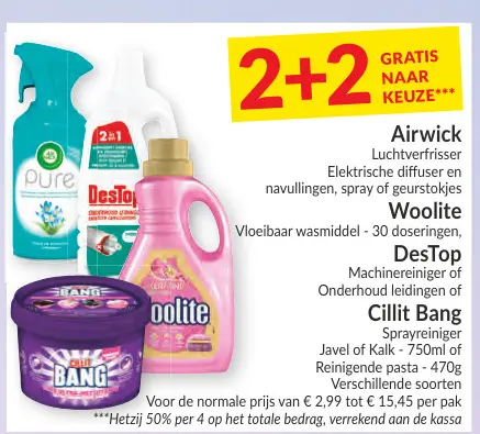 Promotie: Airwich, Woolite, DesTop of Cilit Bang