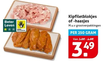 Aanbieding: Kipfiletblokjes of -haasjes