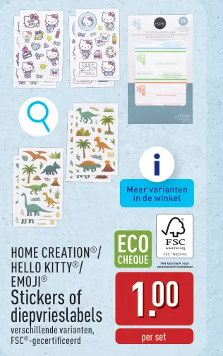Promotie: Stickers of diepvrieslabels