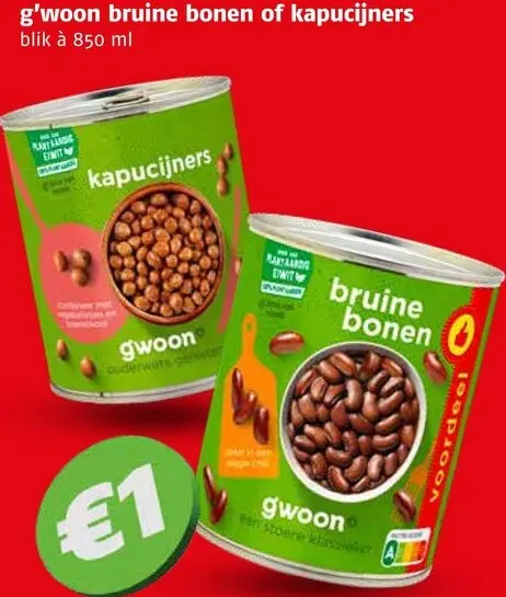 Aanbieding: Bruine bonen of kapucijners