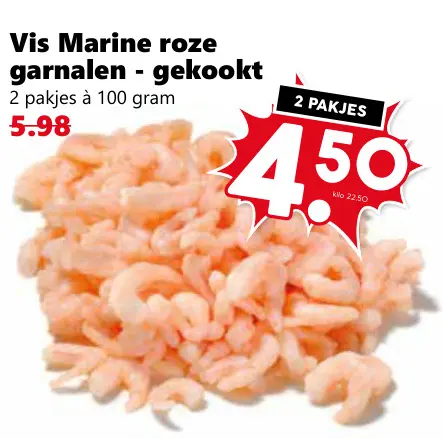 Aanbieding: Vis Marine roze garnalen - gekookt