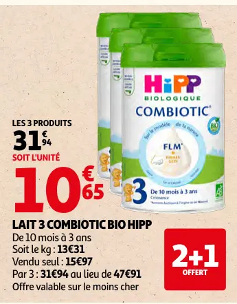 Offre: Lait 3 combiotic bio
