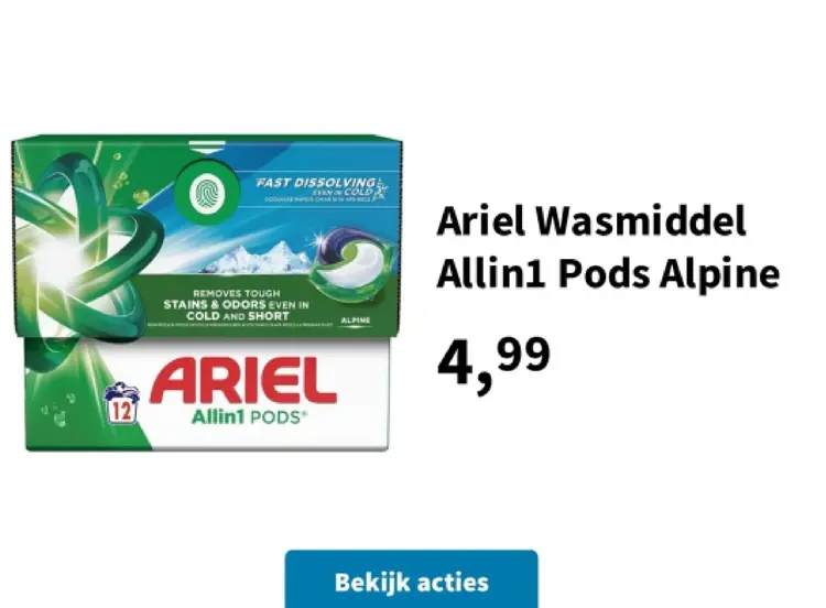 Aanbieding: Ariel Wasmiddel Allin1 Pods Alpine